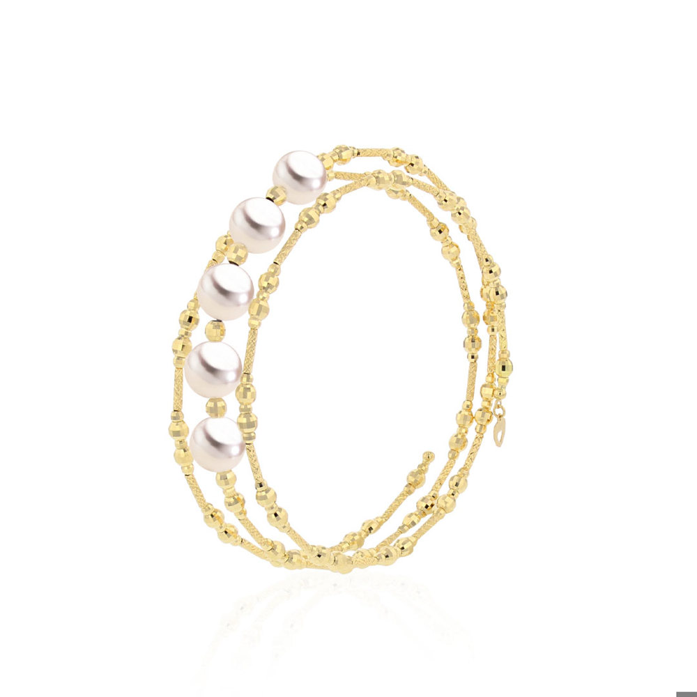 AURONOS Pearl Bracelet in 18K yellow gold with Akoi pearls 7.5-8mm