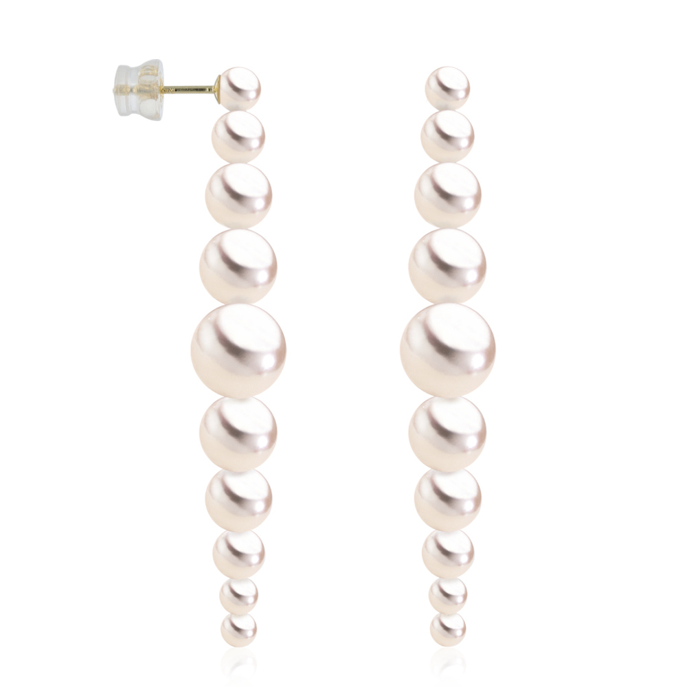 AURONOS Pearl Earrings in 18K yellow gold with Akoypearls 3-8mm