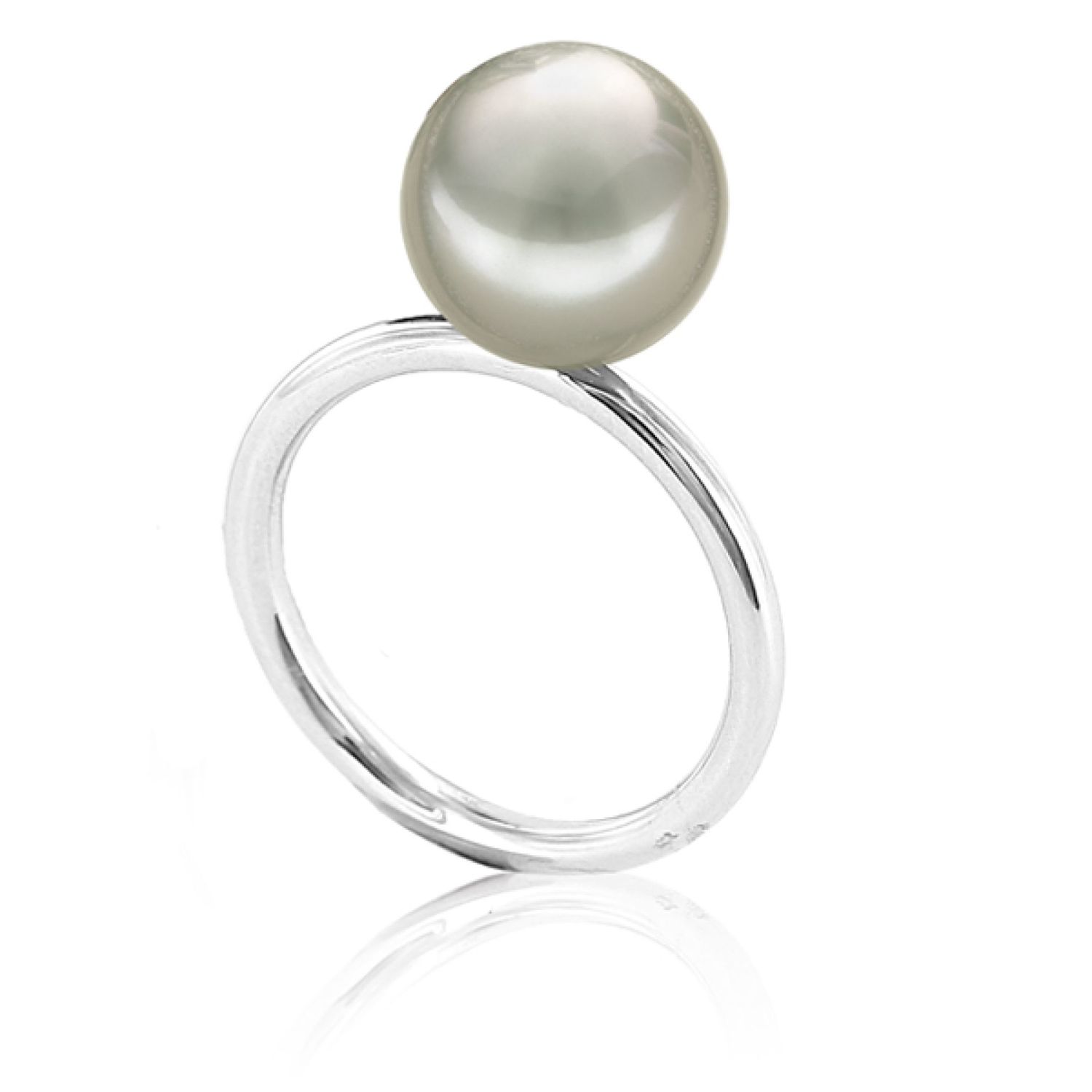 AURONOS Pearl ring made of 925 silver with a tahitian bead 12-13mm 