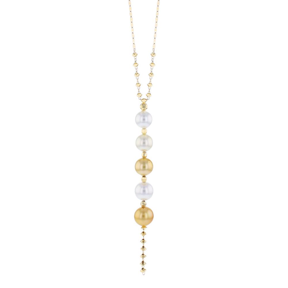 AURONOS Pearl Necklace in 18K yellow gold with South Sea pearls 8-10mm