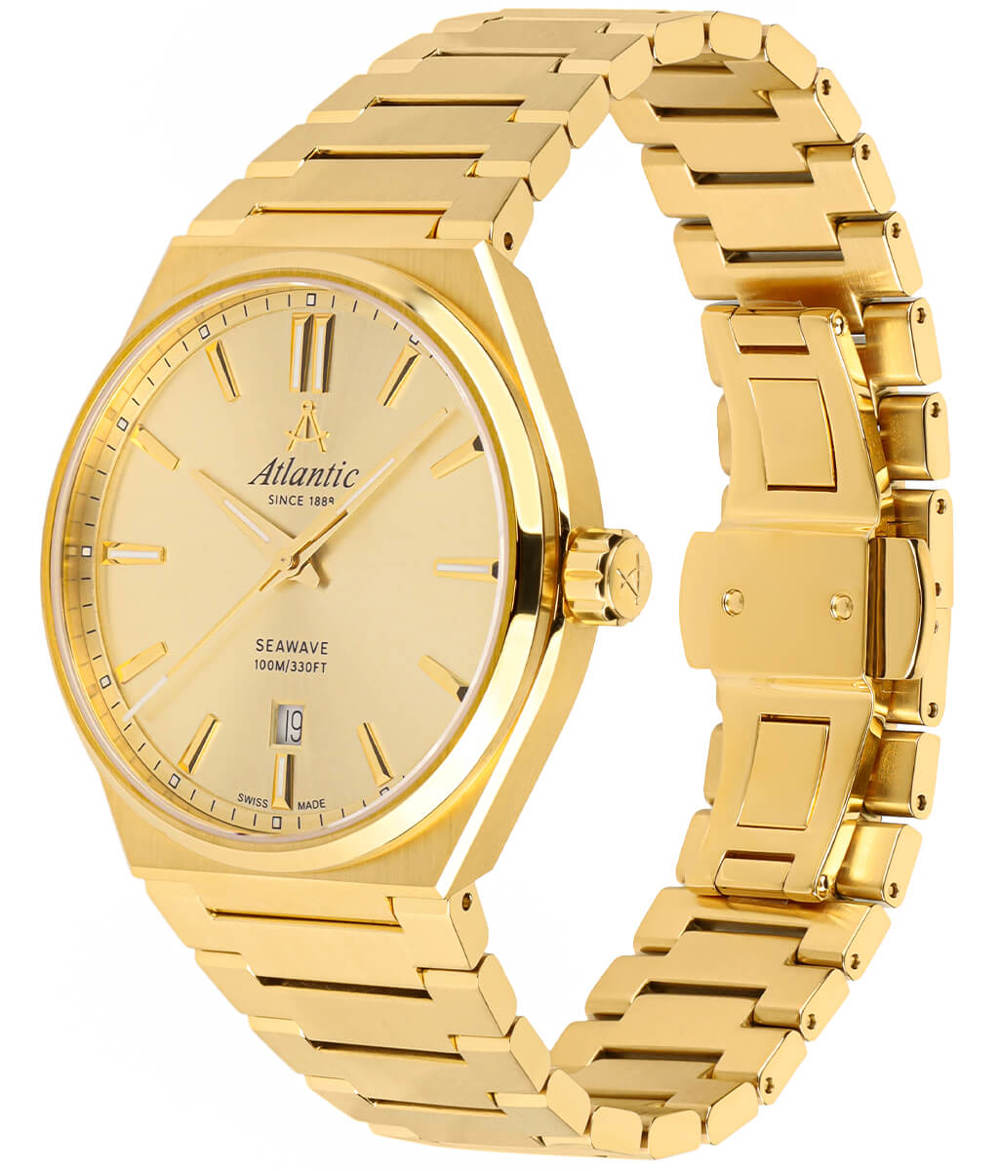 Atlantic Seawave Gents Yellow Gold PVD Champagne