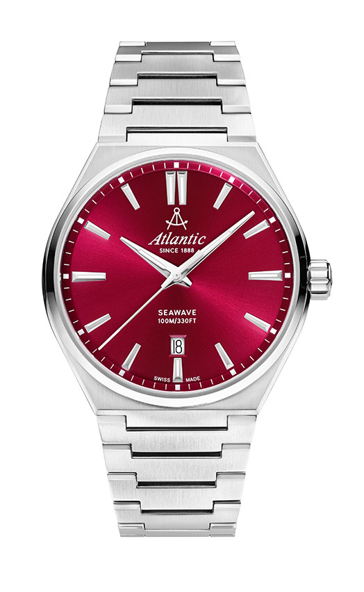 Atlantic Seawave Gents stainless steel / red