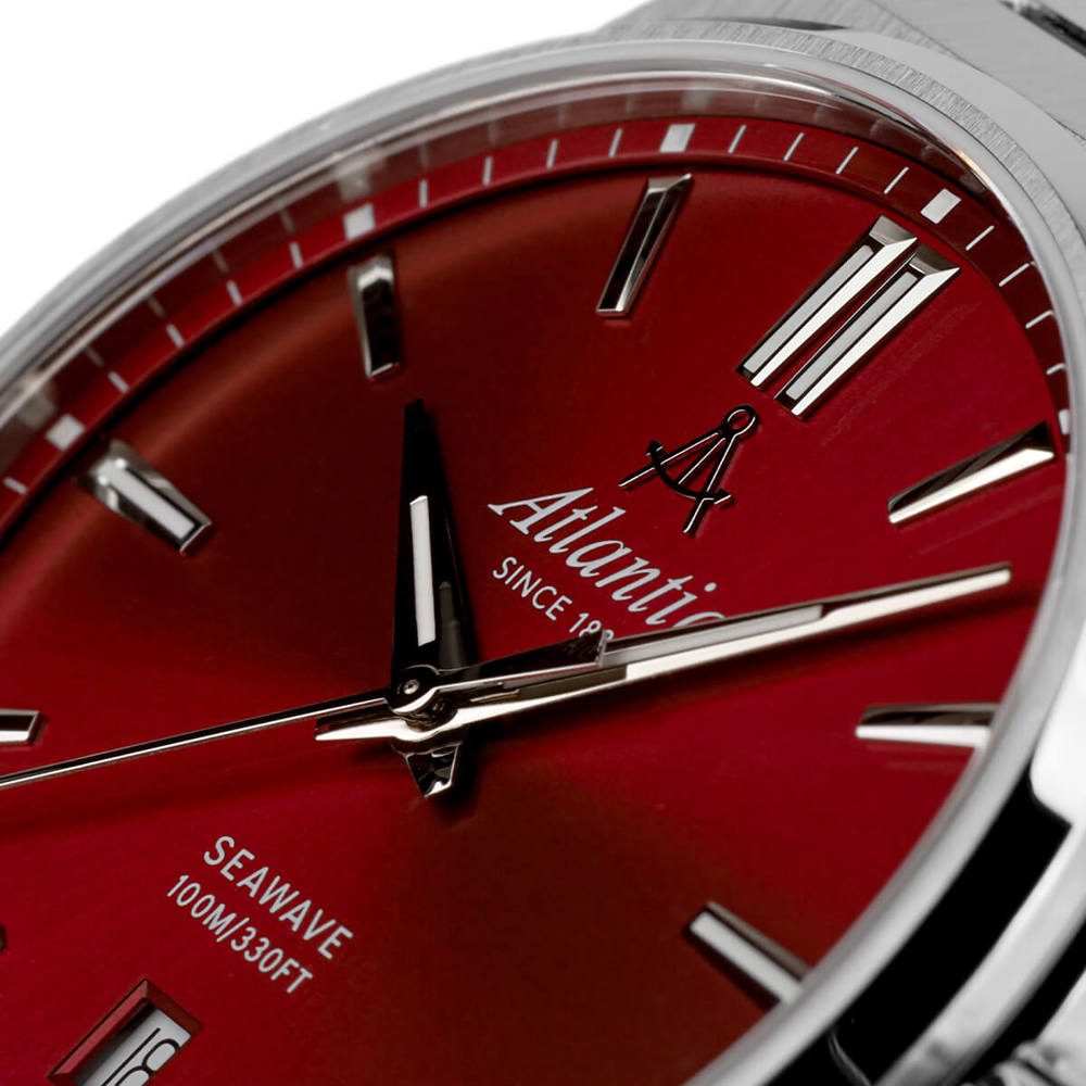 Atlantic Seawave Gents stainless steel / red