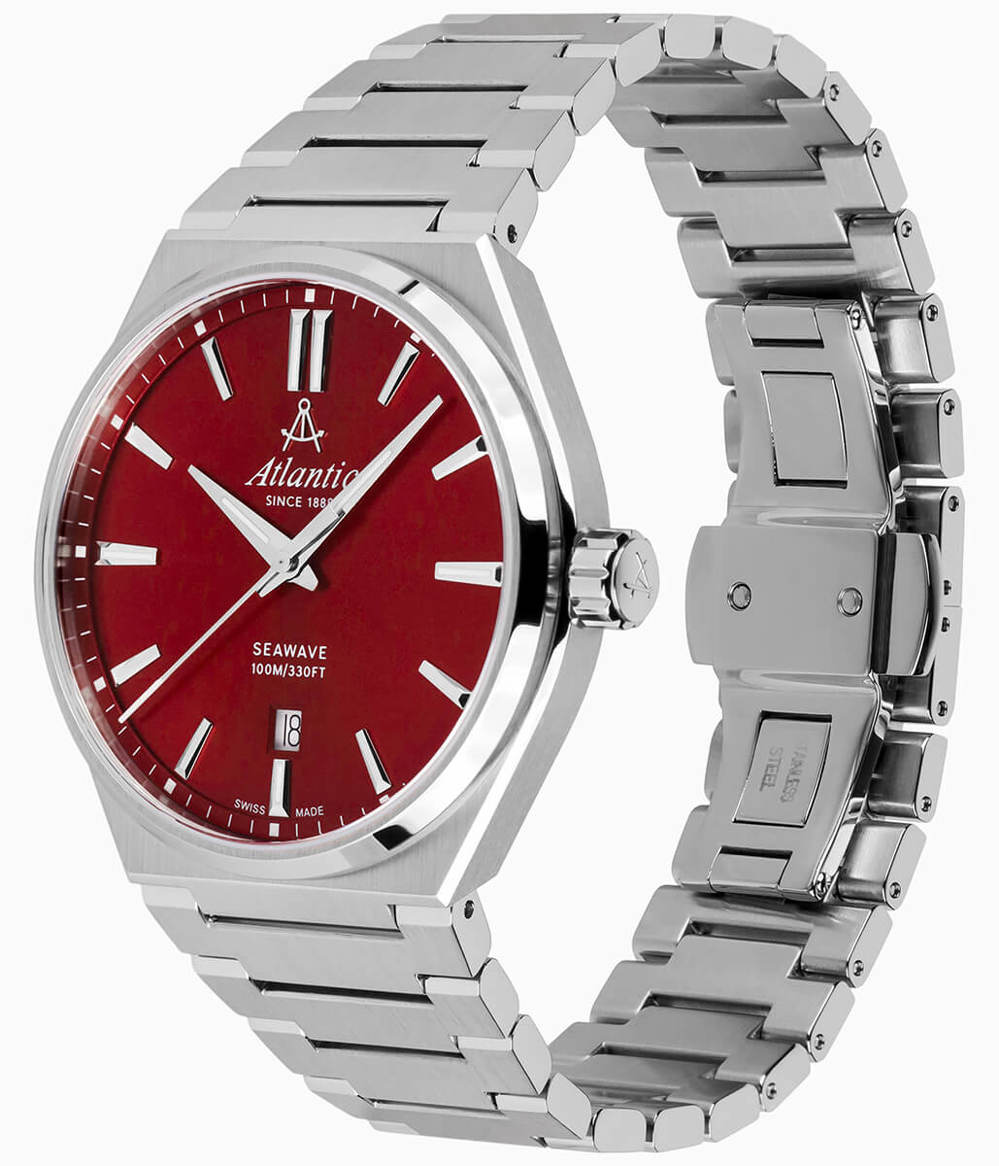 Atlantic Seawave Gents stainless steel / red