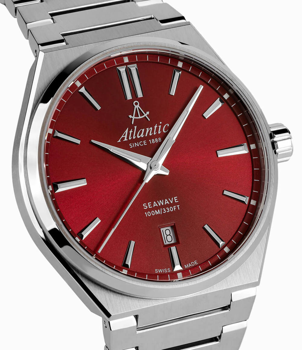 Atlantic Seawave Gents stainless steel / red