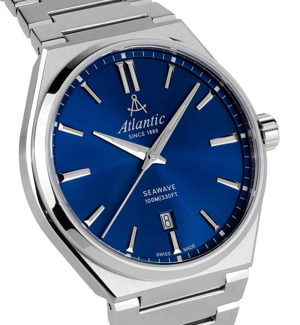 Atlantic Seawave Gents stainless steel / blue