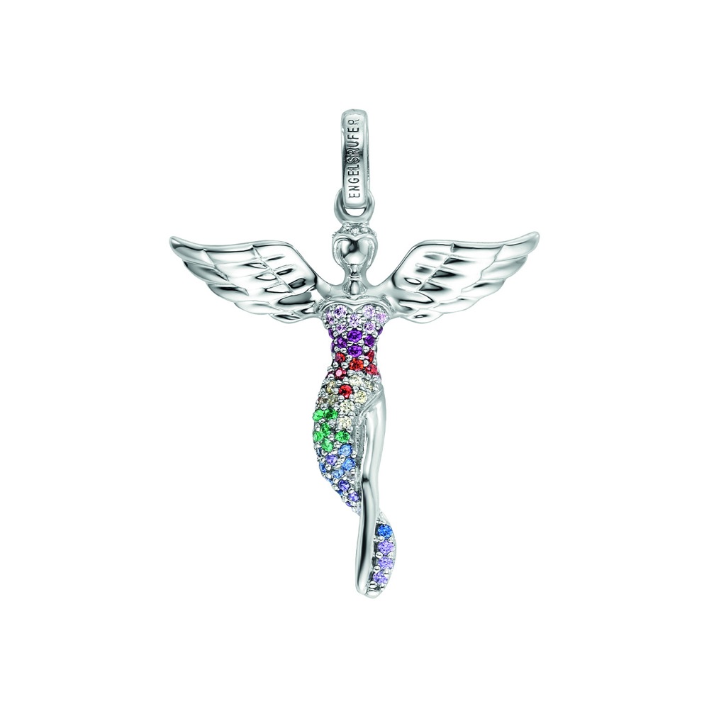 Pendentif Ange Invocateur 925 Argent avec 72 Zircons