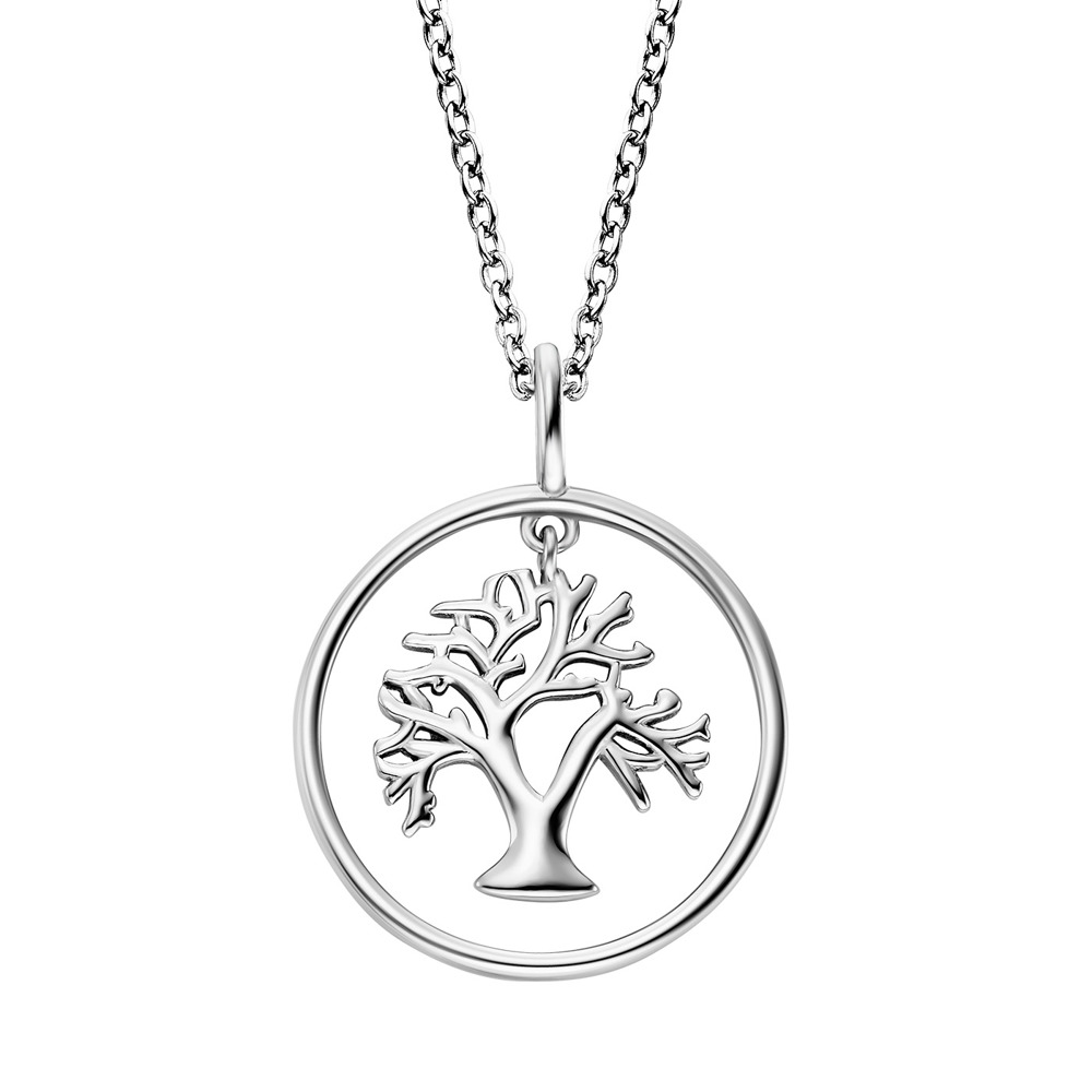 Angel caller necklace 925 silver with tree of life ⌀16mm 42cm long