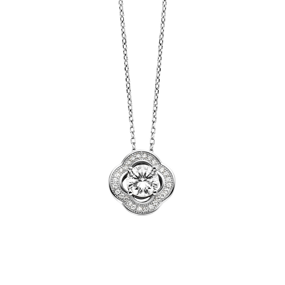 Julie Julsen Necklace anchor chain 925 silver with 55 cubic zirconia 38-43cm long