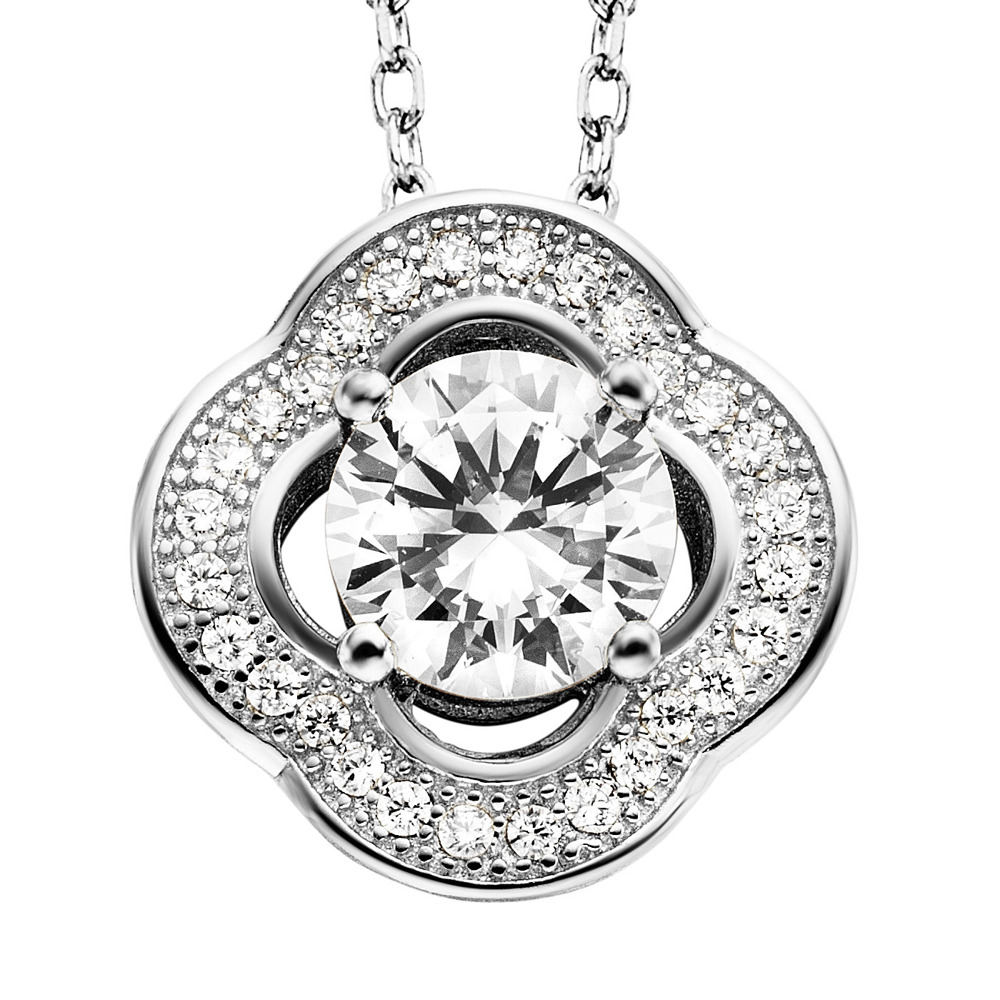 Julie Julsen Collier Chaîne d’ancrage 925 Argent avec 55 Zircons 38-43cm de long