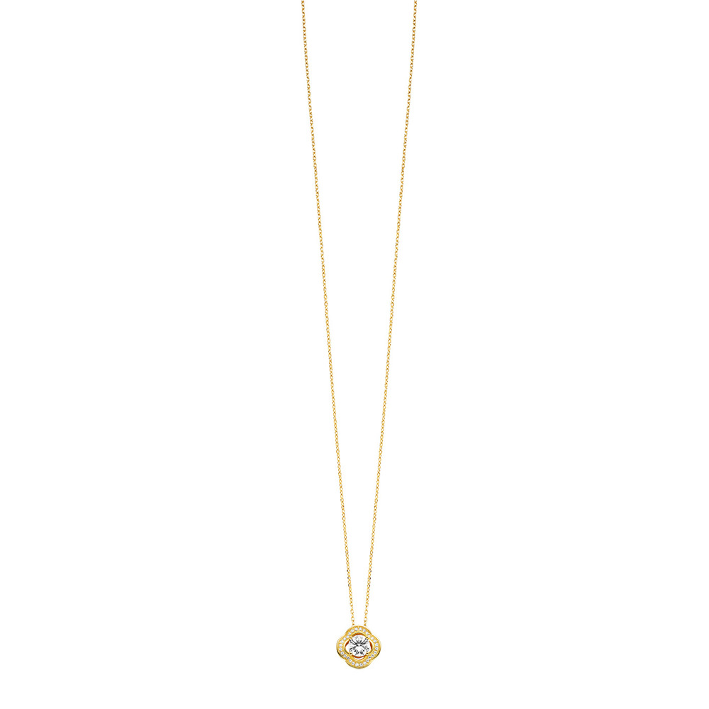 Julie Julsen Necklace anchor chain 925 silver gold plated with 55 cubic zirconia 38-43cm long