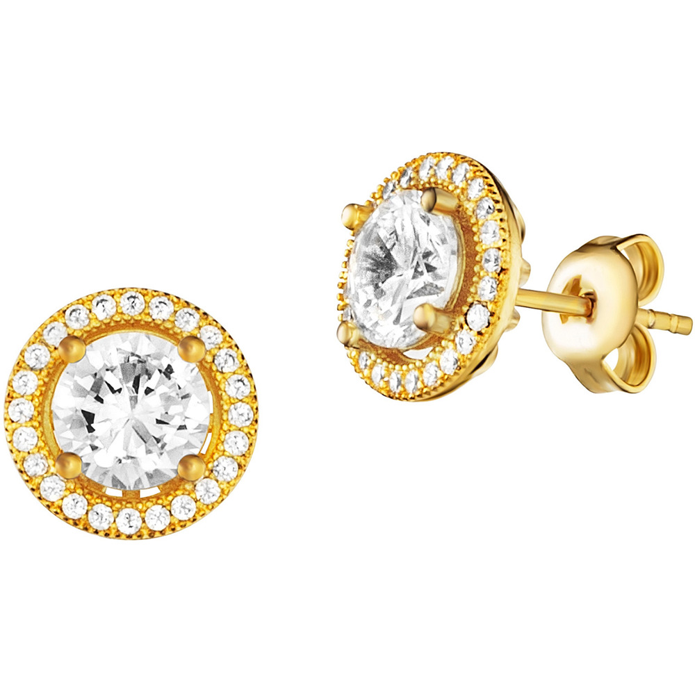 Julie Julsen Stud 925 silver gold plated with 50 cubic zirconia 