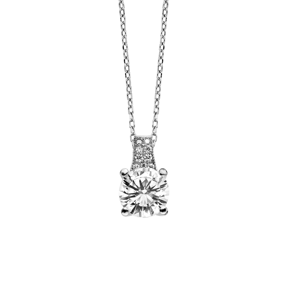 Julie Julsen Collier Chaîne d’ancrage 925 Argent avec 9 Zircons 38-43cm de long