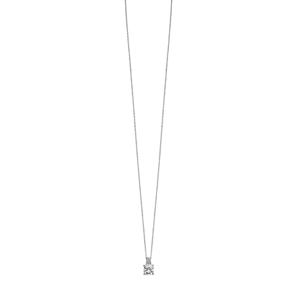 Julie Julsen Collier Ankerkette 925 Silber mit 9 Zirkonia 38-43cm lang