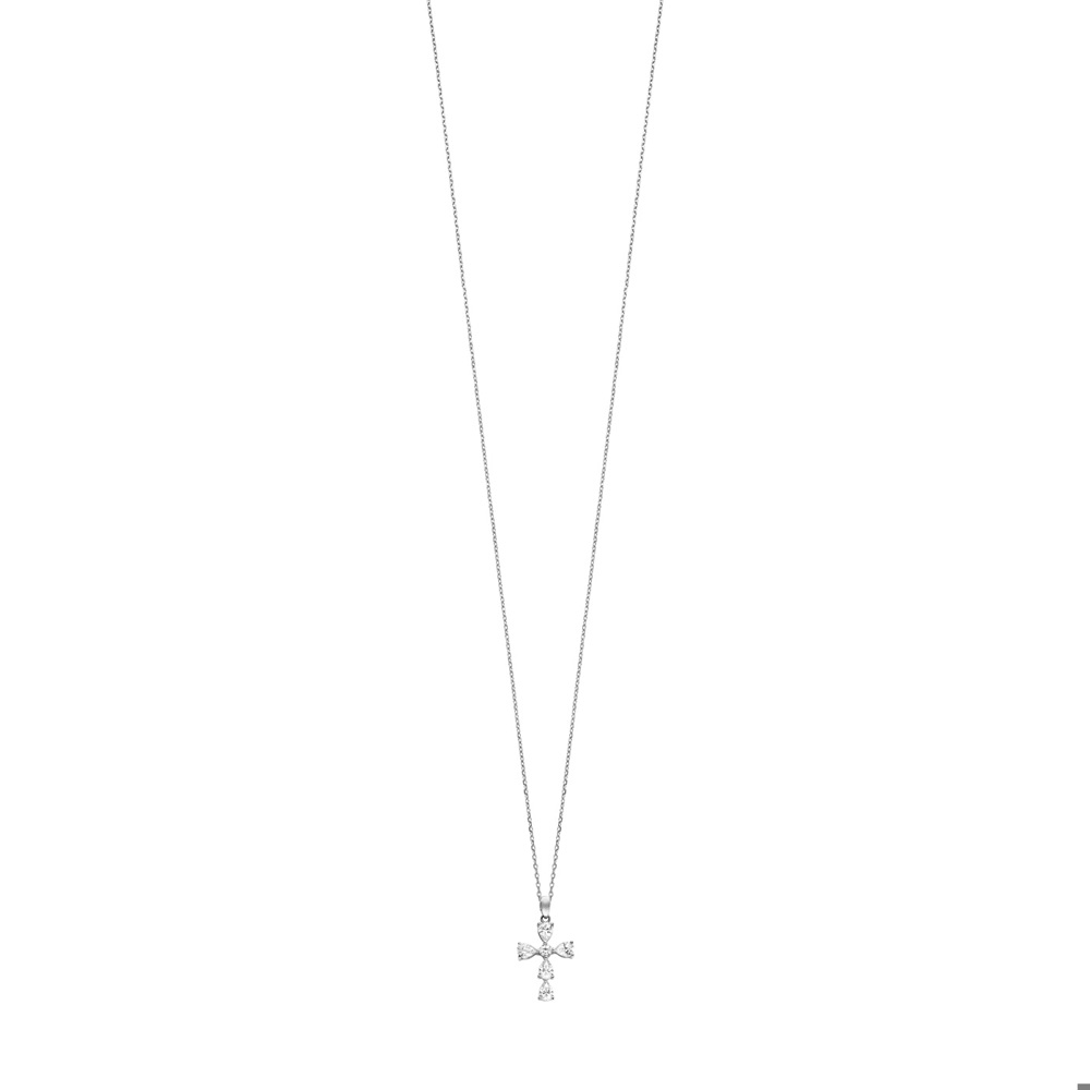 Julie Julsen Collier Ankerkette 925 Silber mit 6 Zirkonia 38-43cm lang