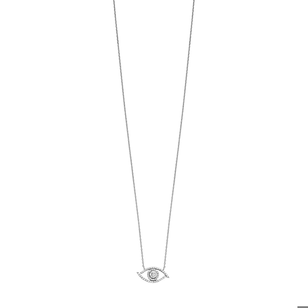 Julie Julsen Collier Ankerkette 925 Silber mit 47 Zirkonia 38-43cm lang