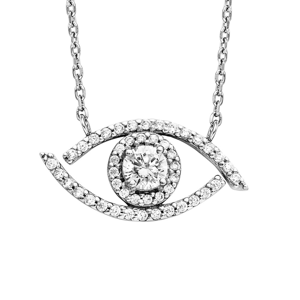 Julie Julsen Collier Chaîne d’ancrage 925 Argent avec 47 Zirkonia 38-43cm de long