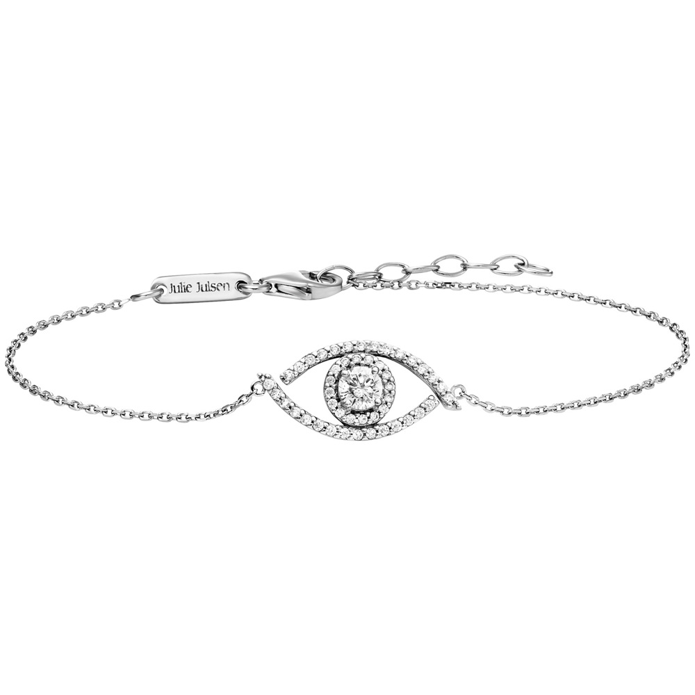 Julie Julsen Bracelet 925 Argent avec 47 Zircons 16-19cm de long