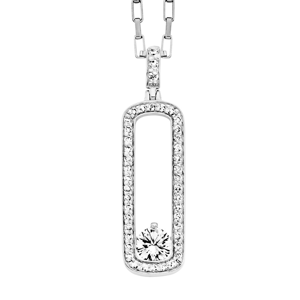 Julie Julsen Necklace Venetian chain 925 silver with 44 cubic zirconia 40-45cm long