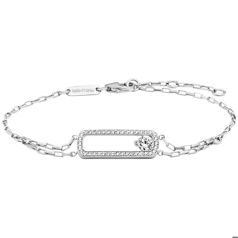 Julie Julsen Bracelet en argent 925 avec 41 Zircons 16-19cm de long