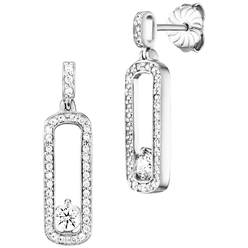 Julie Julsen Boucles d’oreilles en argent 925 avec 72 Zirkonia 