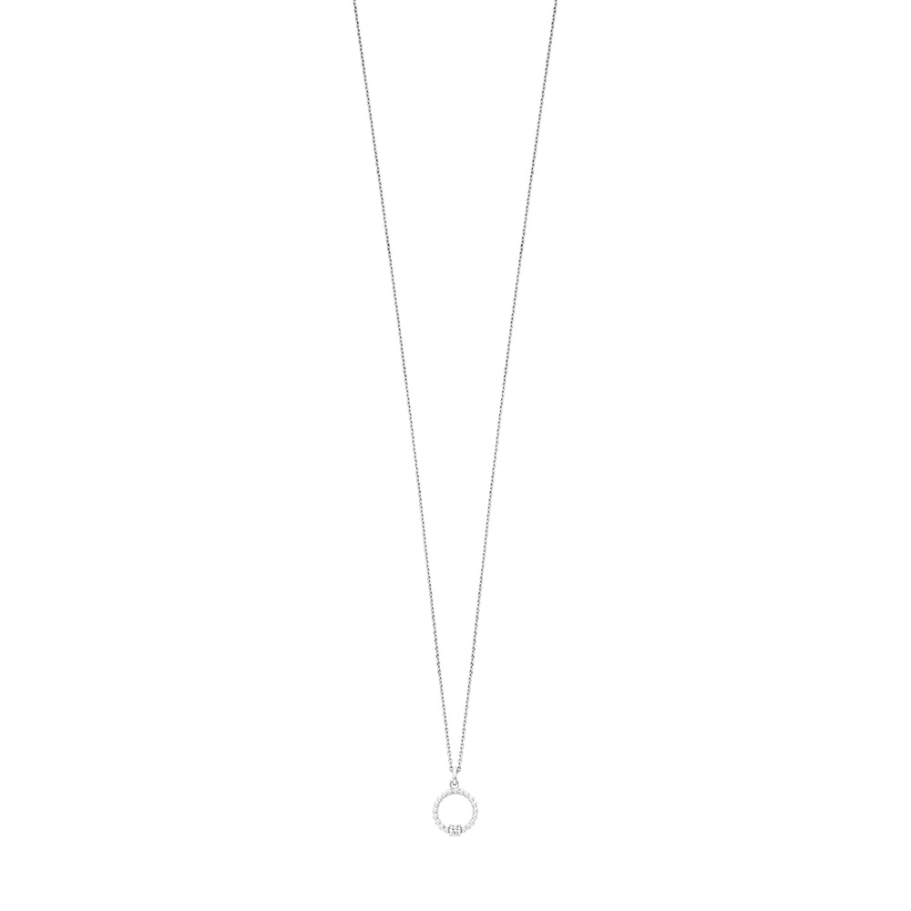 Julie Julsen Collier Ancre 925 argent avec une zircone 36-40cm de long