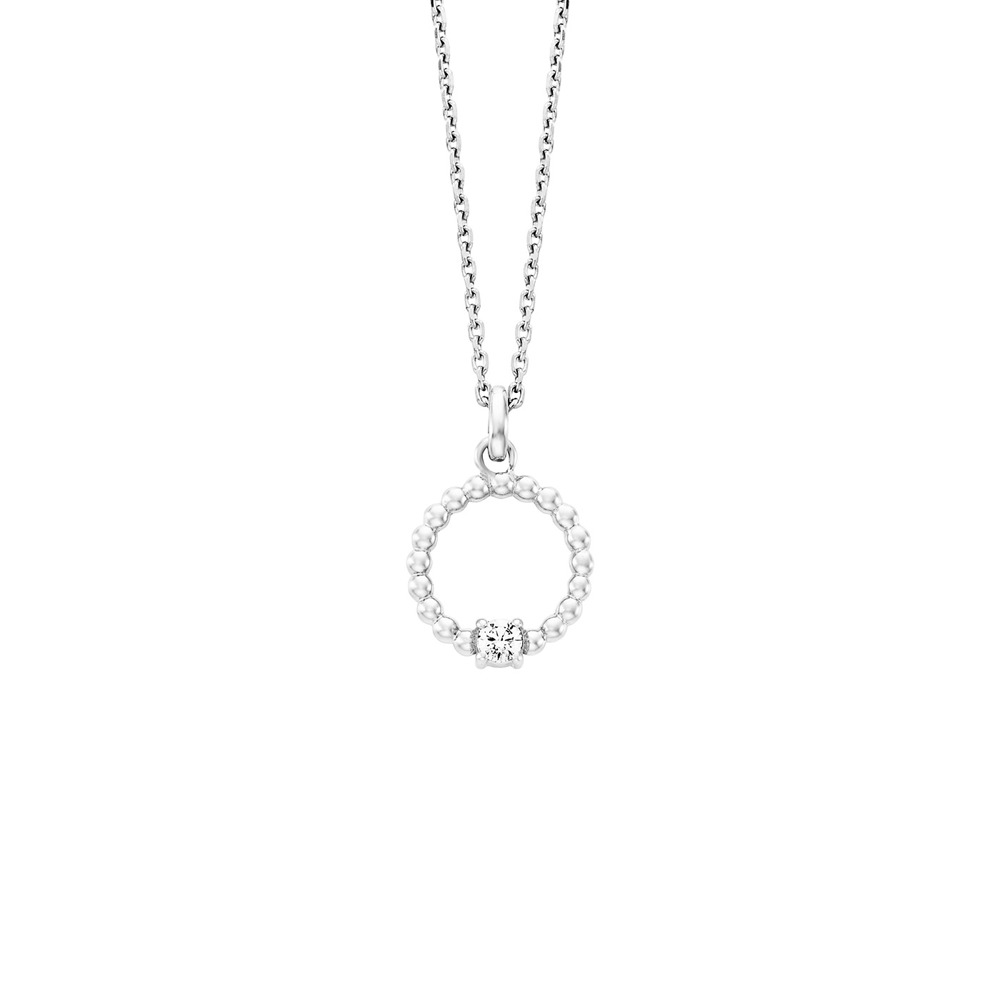 Julie Julsen Collier Ancre 925 argent avec une zircone 36-40cm de long