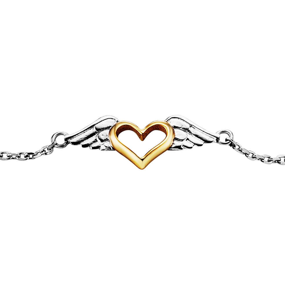 Julie Julsen Bracelet 925 silver winged heart 16-18.5cm long