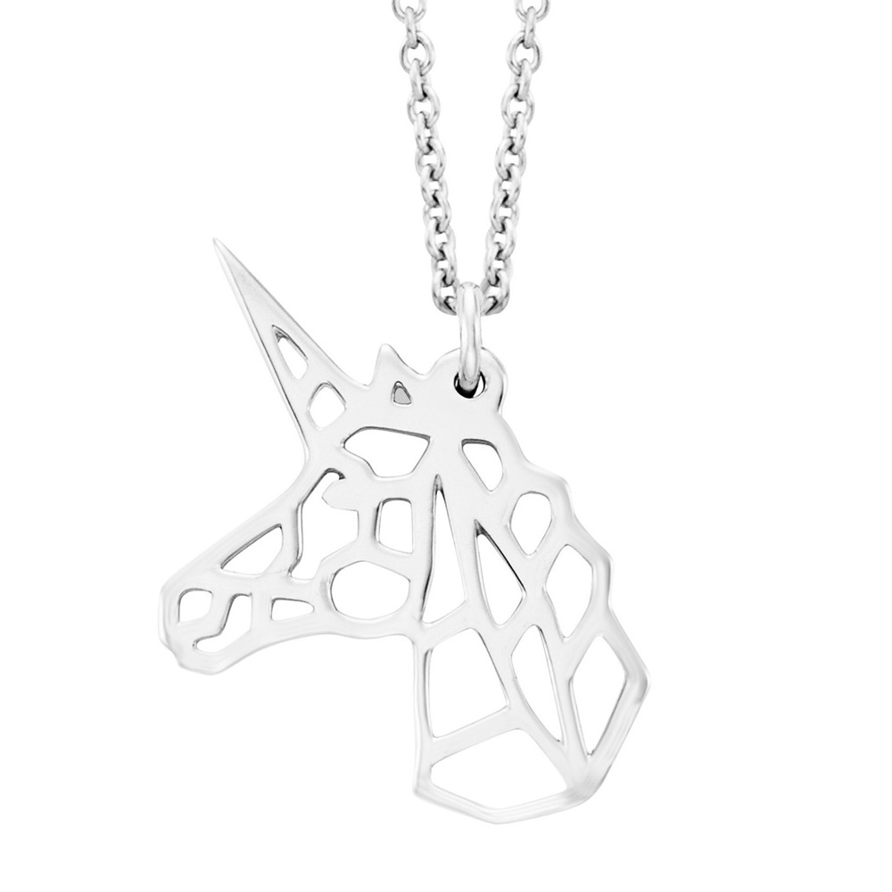 Julie Julsen Necklace anchor chain 925 silver unicorn 36-40cm long