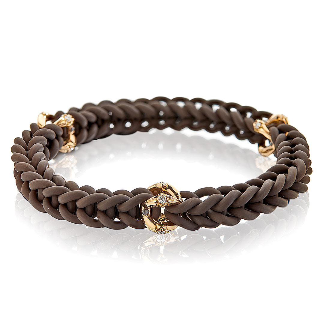 KAIROS-Armband mit Gold-Elementen und Diamanten, Messerer Juwelier Zürich