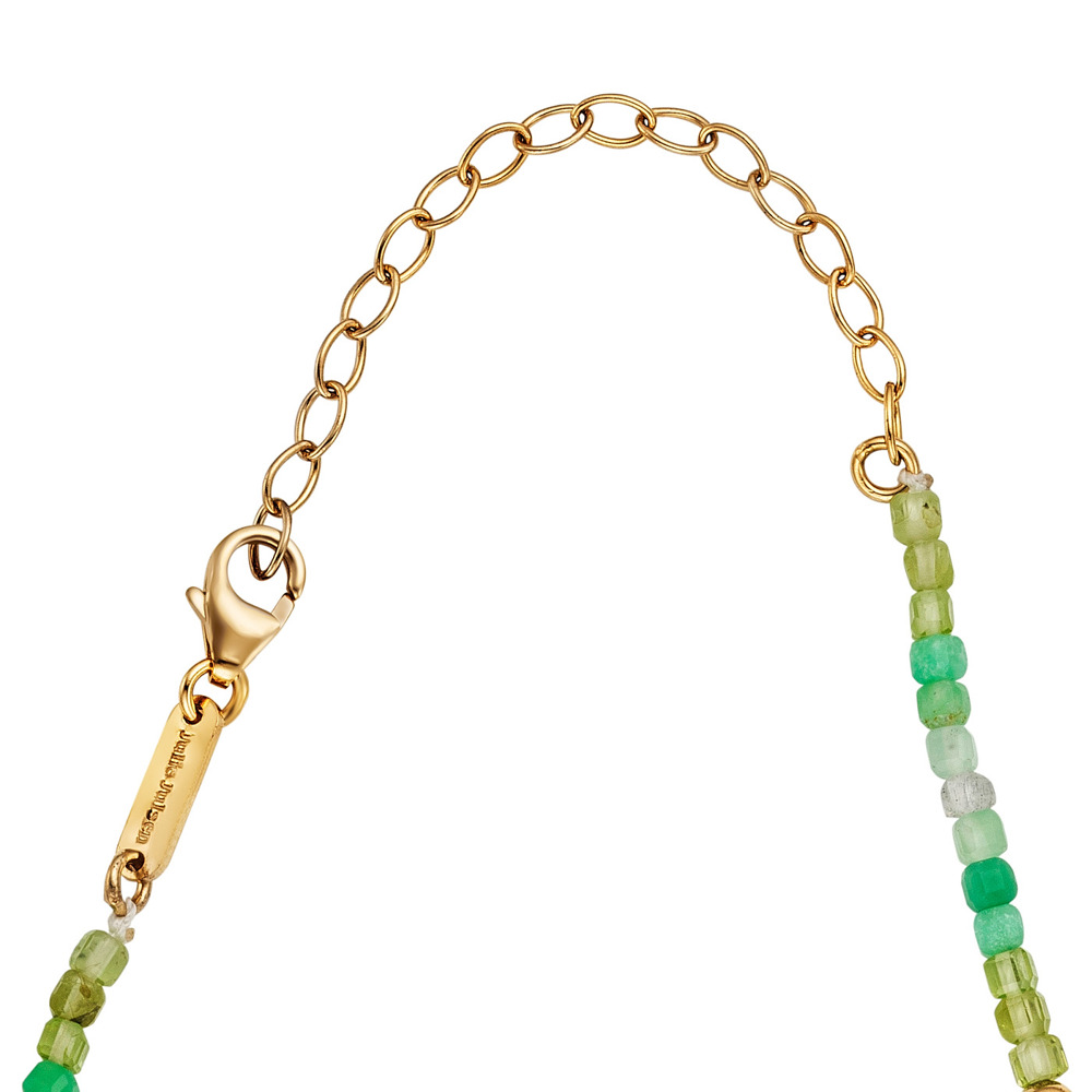 Julie Julsen Loving Stones Halskette 925 Silber vergoldet mit Chrysopras , Peridot und Labradorit 45cm lang