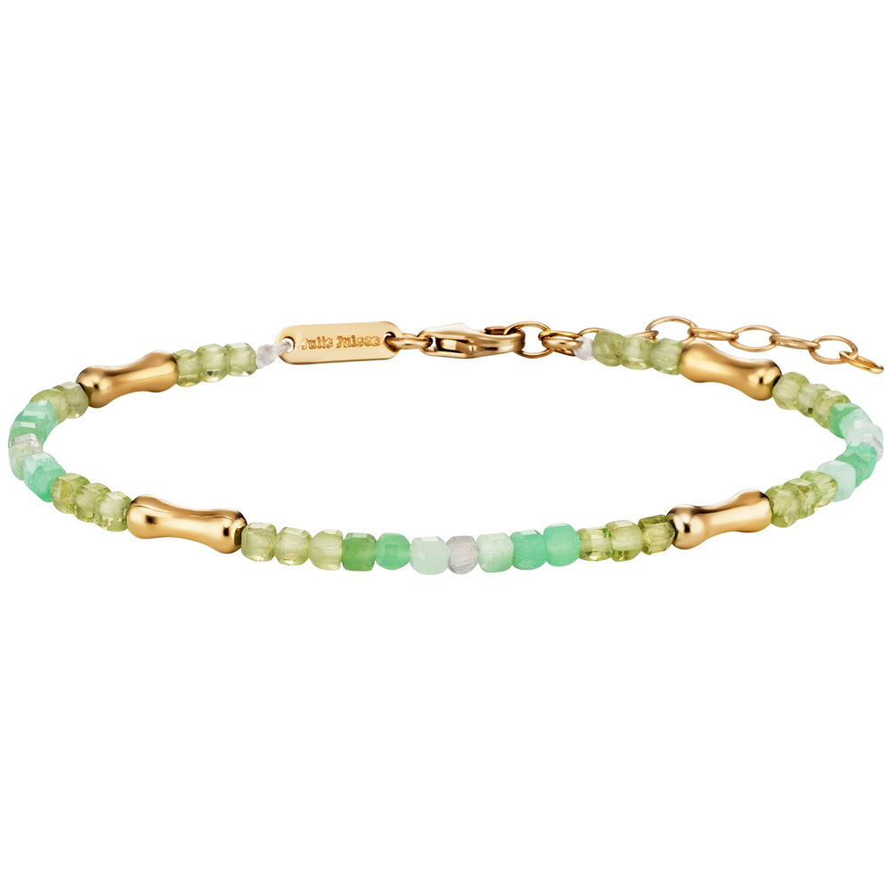 Julie Julsen Loving Stones Bracelet 925 plaqué or avec chrysoprase, péridot et labradorite 19.50cm de long