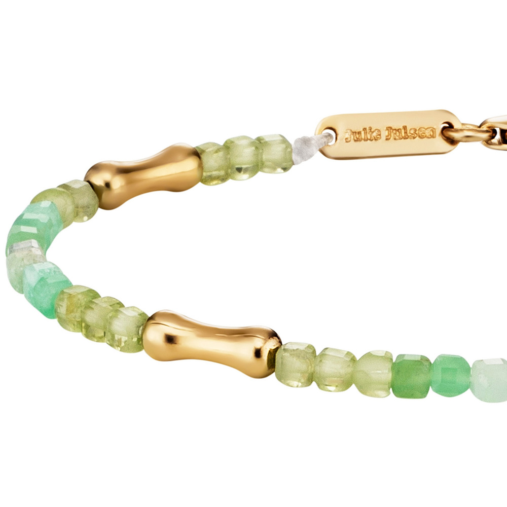 Julie Julsen Loving Stones Bracelet 925 plaqué or avec chrysoprase, péridot et labradorite 19.50cm de long