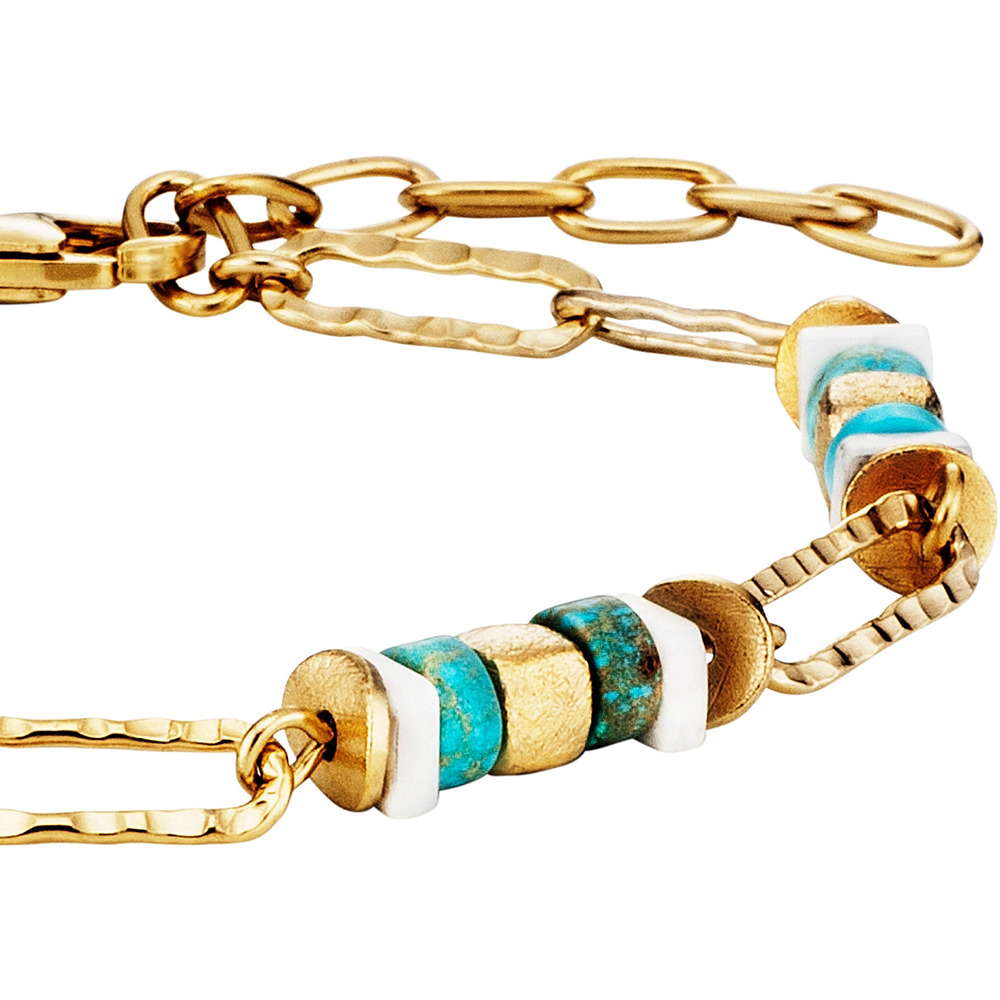 Julie Julsen Loving Stones Bracelet 925 silver gold plated with jasper and howlite 19.50cm long