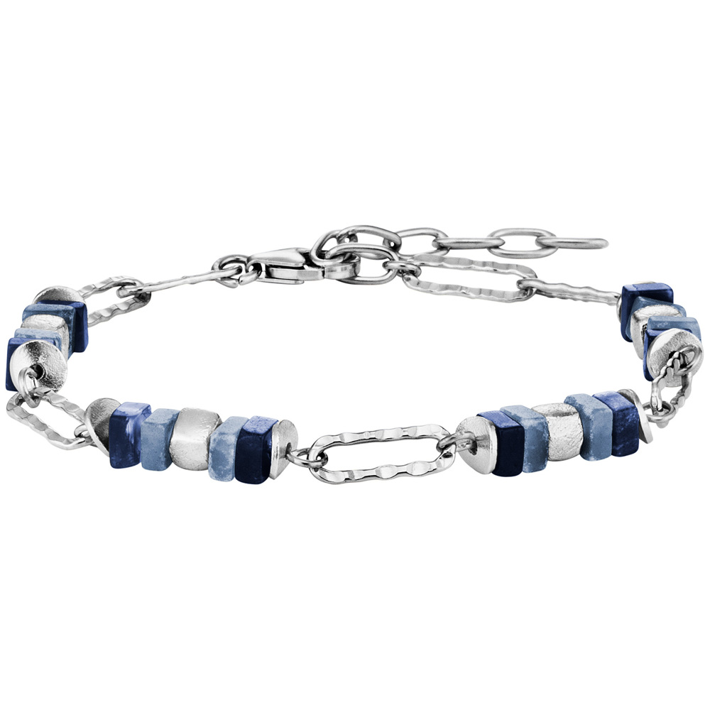 Julie Julsen Loving Stones Bracelet 925 Argent avec dumortierit foncé et clair 19.50cm de long