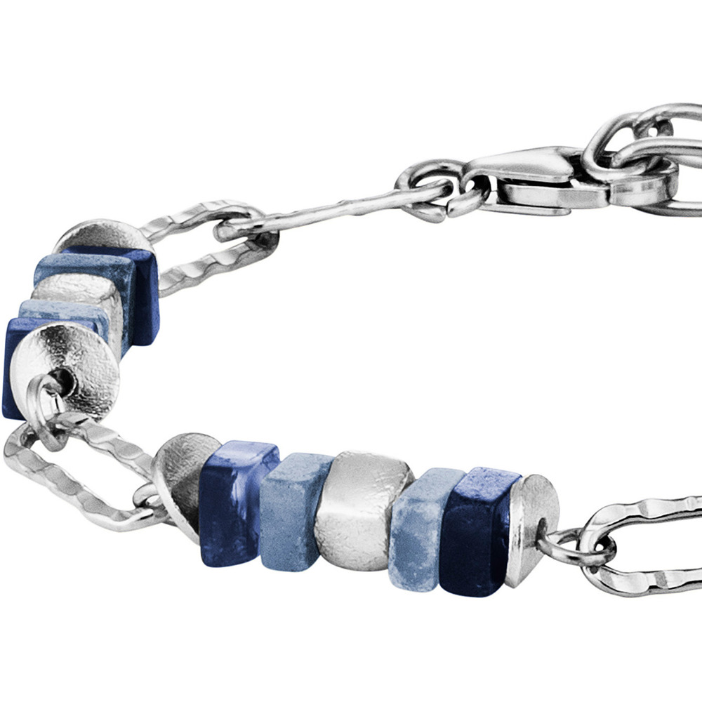 Julie Julsen Loving Stones Bracelet 925 Argent avec dumortierit foncé et clair 19.50cm de long