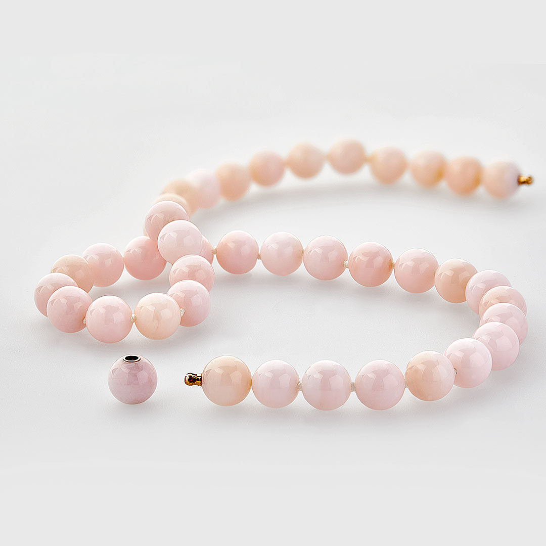 Collier Pinkopal mit Bajonettverschluss in Rotgold, Messerer Juwelier Zürich