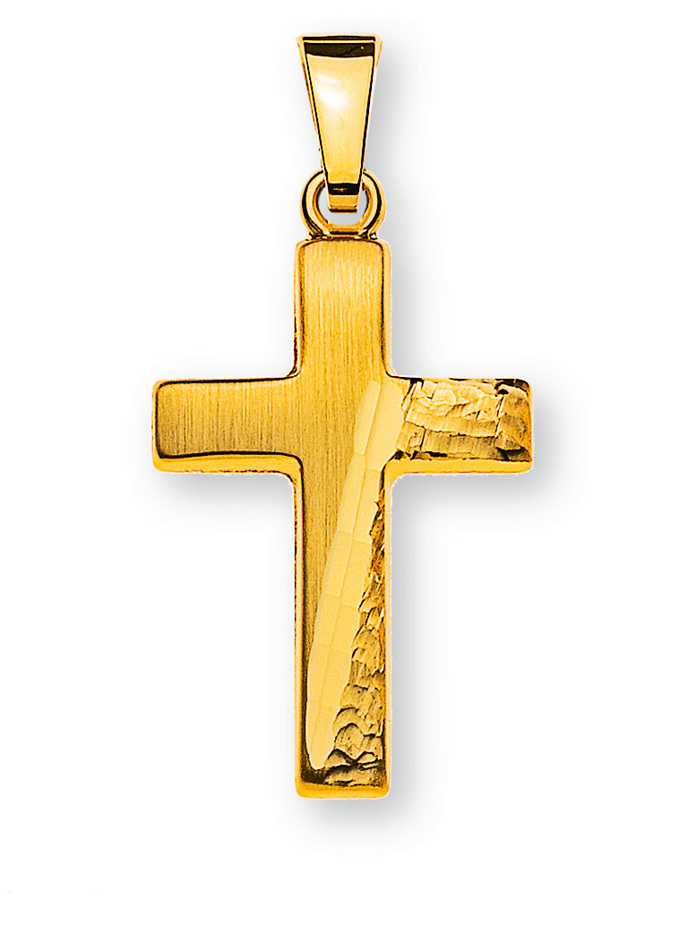 AURONOS Prestige Kreuz Anhänger 18K Gelbgold 1.8cm Länge 1.2cm Breite