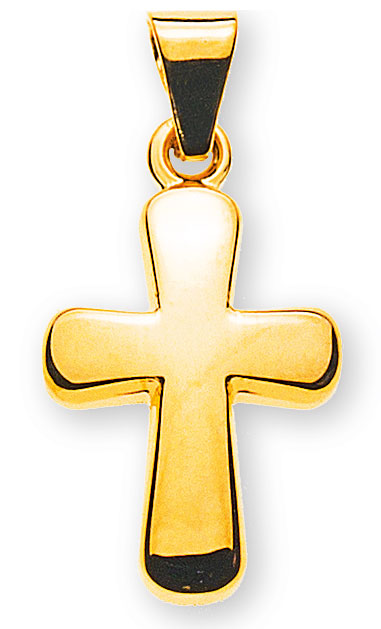 AURONOS Prestige Pendentif en croix 18K or jaune 1.2cm longueur 0.9cm largeur