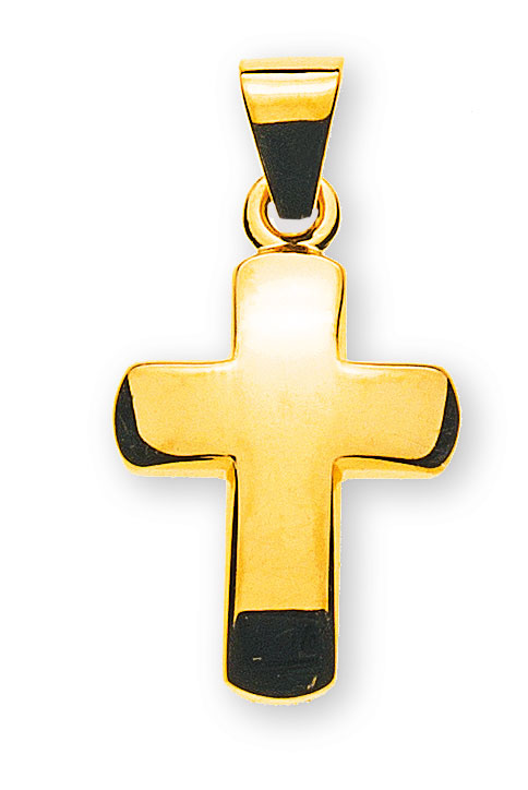 AURONOS Prestige Kreuz Anhänger 18K Gelbgold 1.2cm Länge 0.9cm Breite