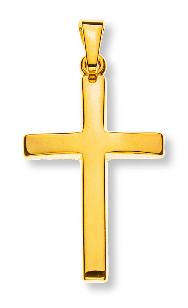 AURONOS Prestige Kreuz Anhänger 18K Gelbgold 2.2cm Länge 1.4cm Breite