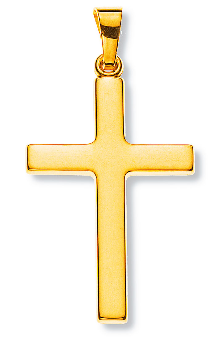 AURONOS Prestige Croix pendentif 18K or jaune 2.4cm longueur 1.6cm largeur