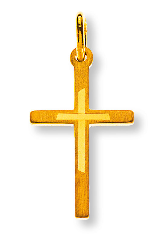 AURONOS Prestige Croix pendentif 18K or jaune 1.7cm longueur 1.0cm largeur