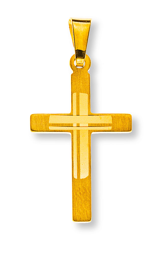 AURONOS Prestige Kreuz Anhänger 18K Gelbgold 2.0cm Länge 1.2cm Breite