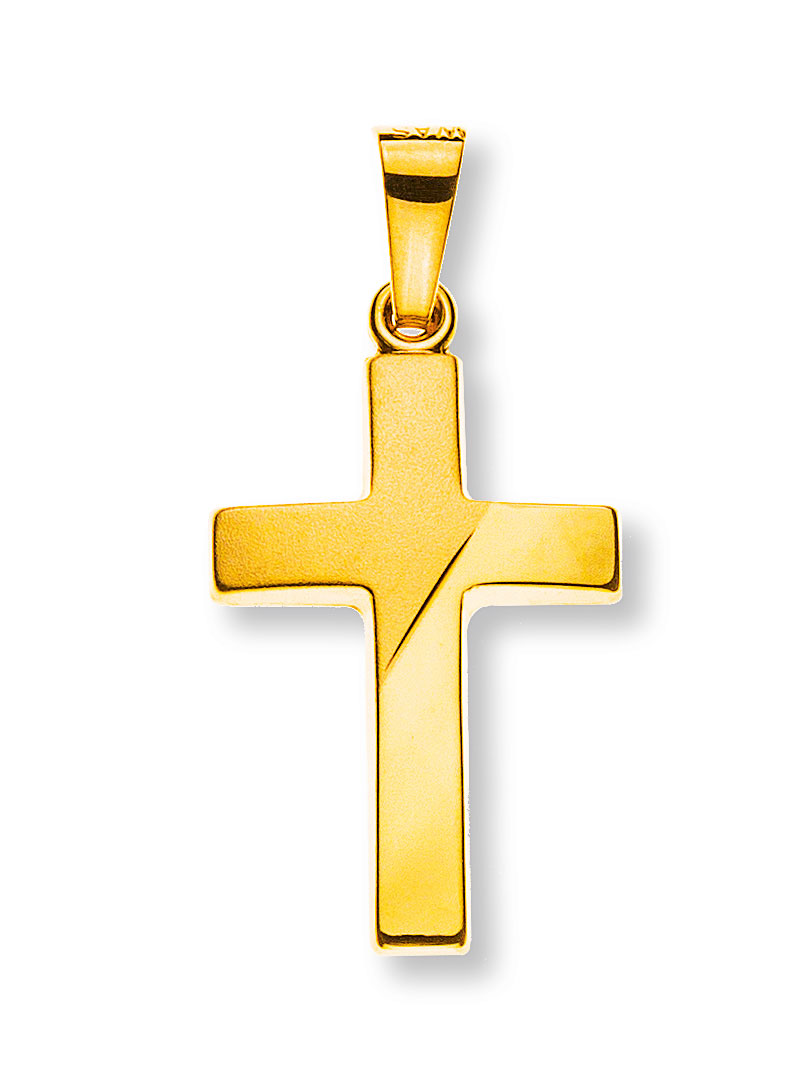 AURONOS Prestige Kreuz Anhänger 18K Gelbgold 1.8cm Länge 1.2cm Breite