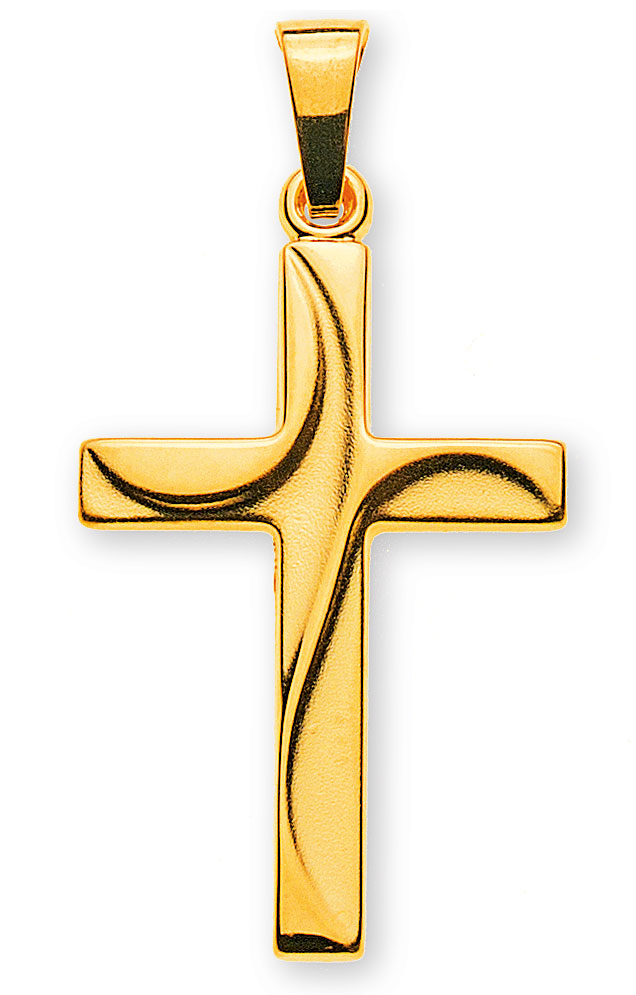 AURONOS Prestige Kreuz Anhänger 18K Gelbgold 2.1cm Länge 1.4cm Breite