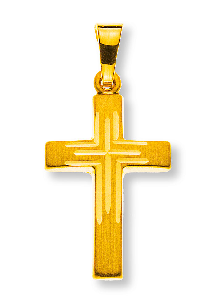 AURONOS Prestige Kreuz Anhänger 18K Gelbgold 1.8cm Länge 1.2cm Breite