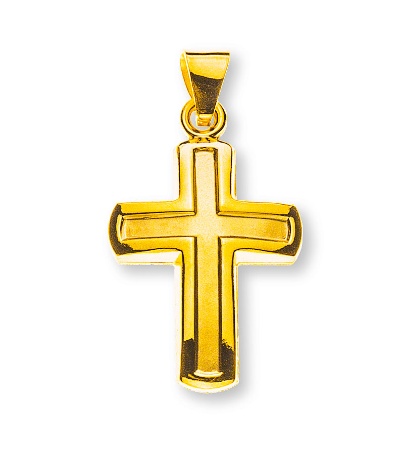 AURONOS Prestige Pendentif en croix 18K or jaune 1.5cm longueur 1.1cm largeur