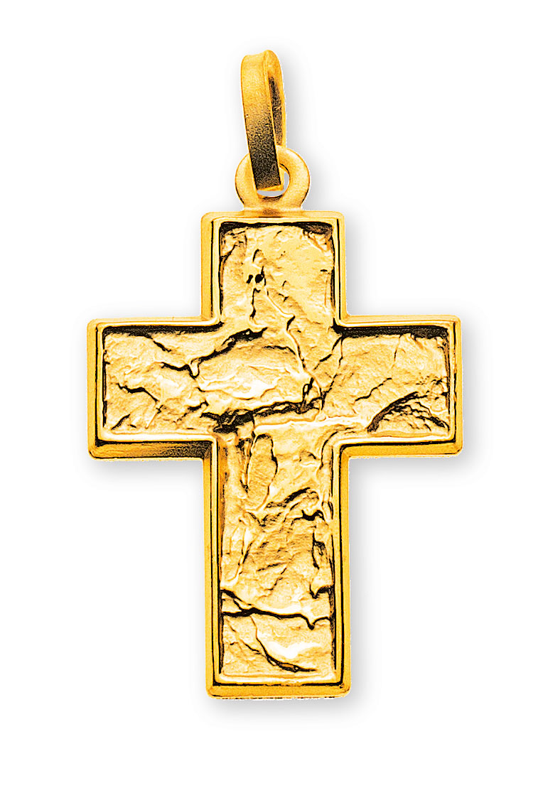 AURONOS Prestige Pendentif en croix 18K or jaune 2.0cm longueur 1.5cm largeur