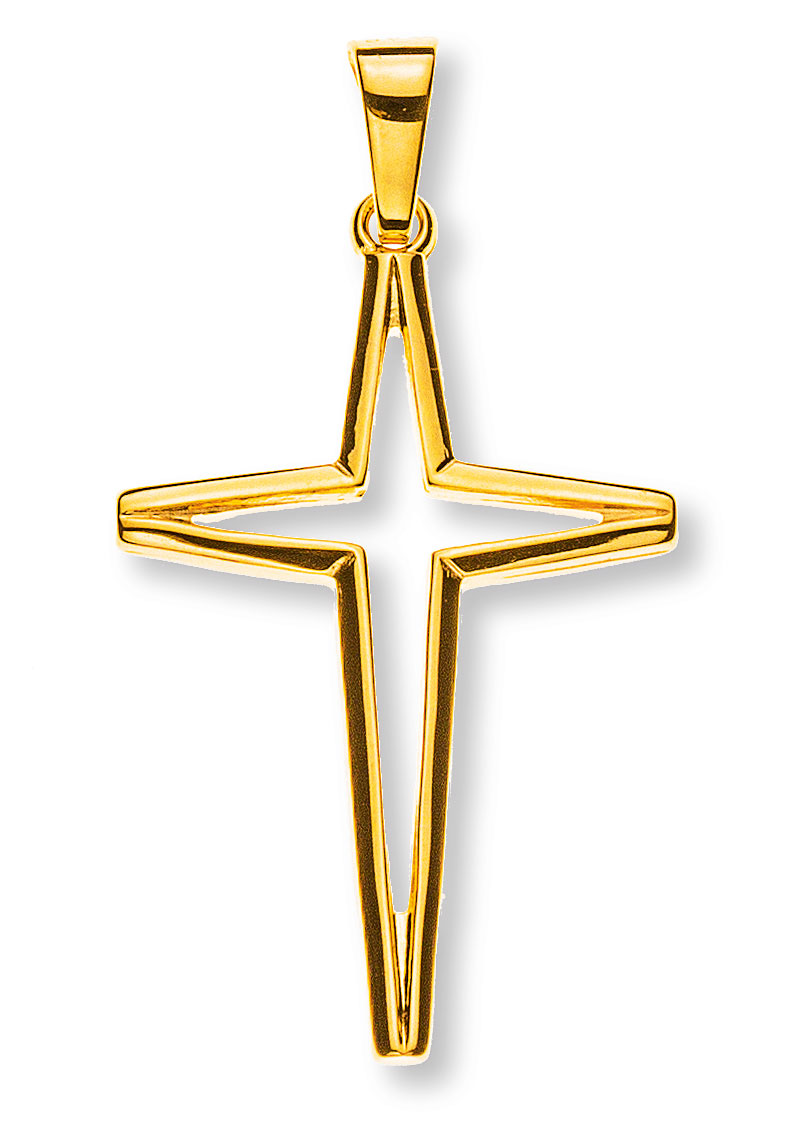 AURONOS Prestige Cross pendant 18K yellow gold 2.5cm length 1.6cm width